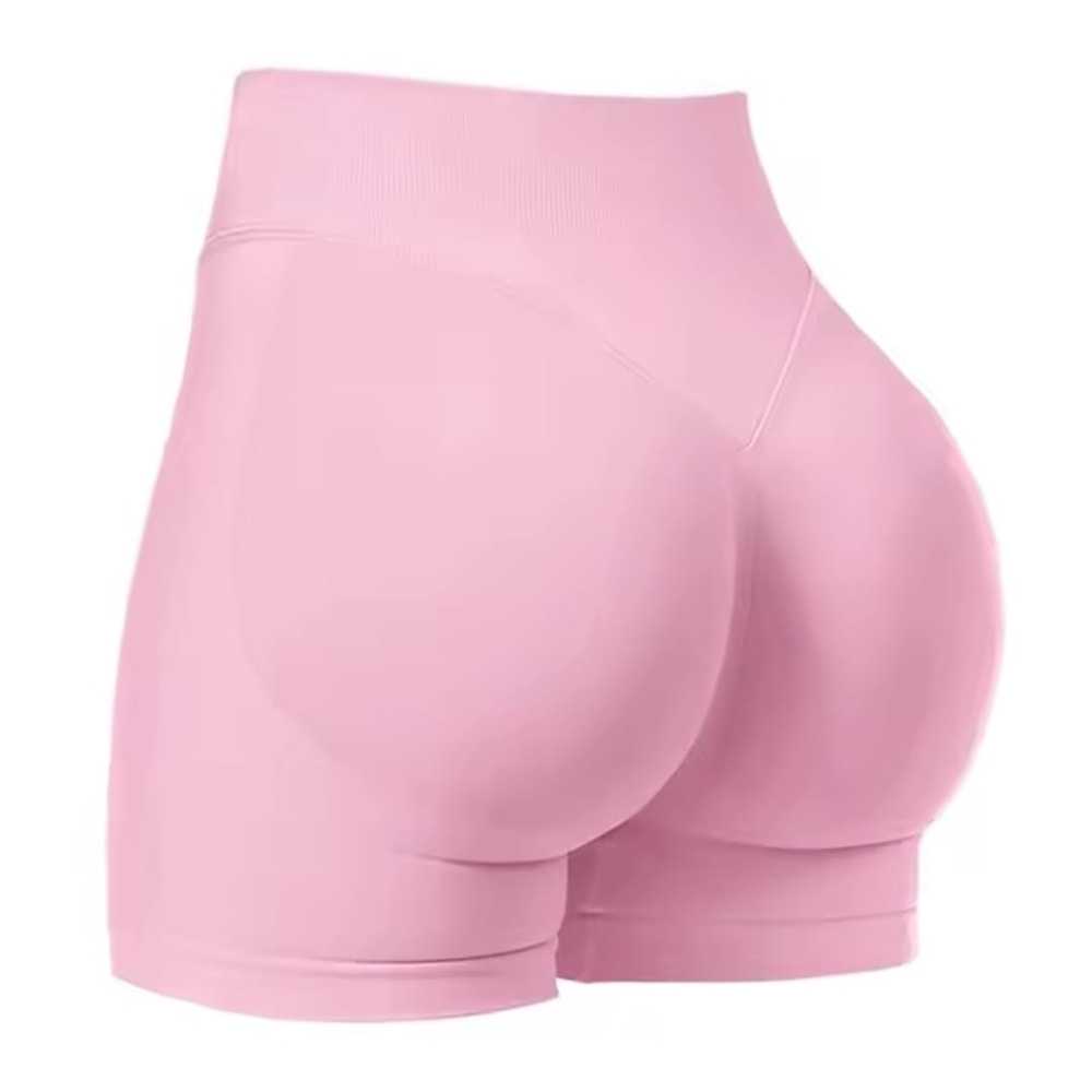 Pink High-Waisted Shaping Shorts